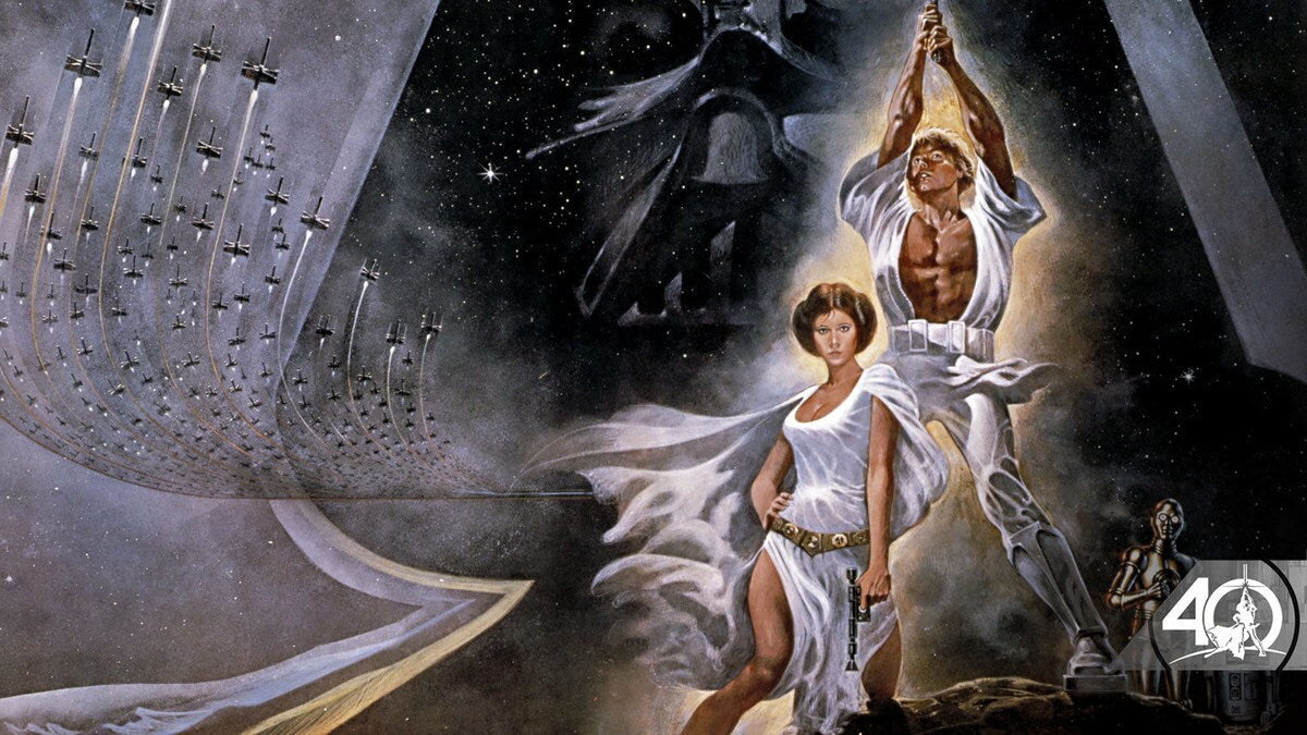 Luke and Leia Skywalker Statue with realistic Light Saber