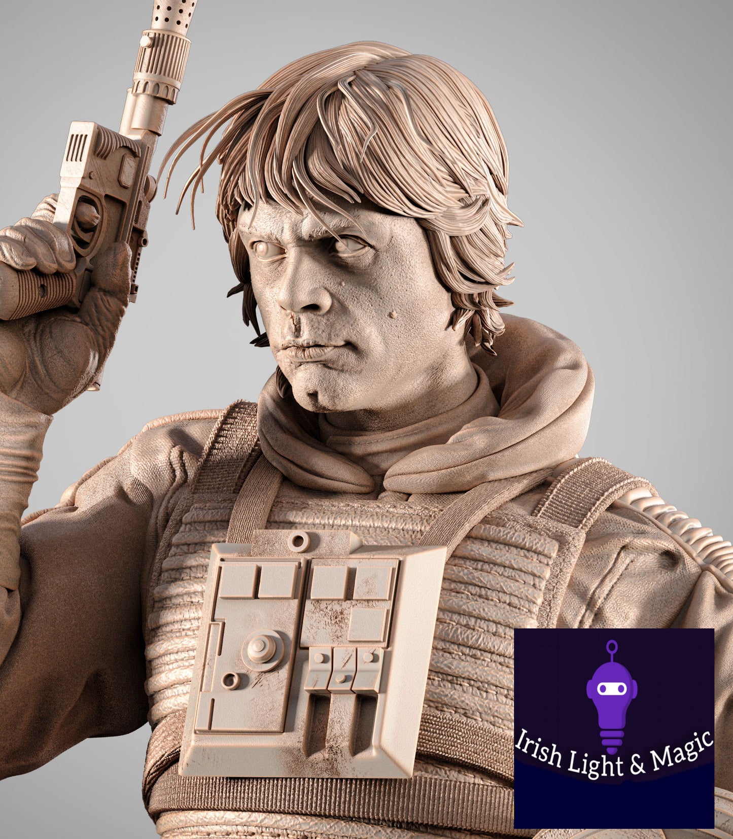 Luke Skywalker 1/4th large premium with lighted saber