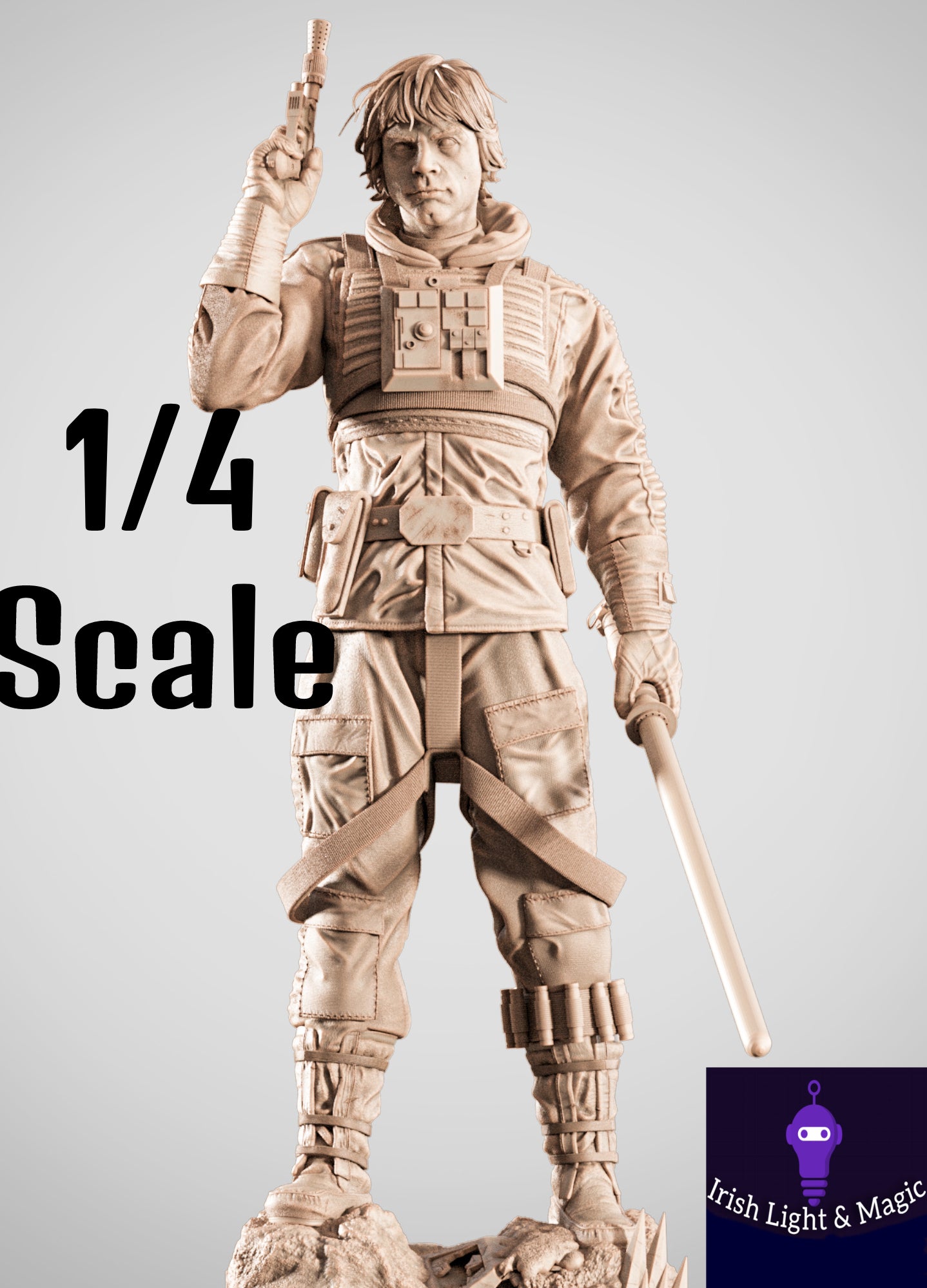 Luke Skywalker 1/4th large premium with lighted saber