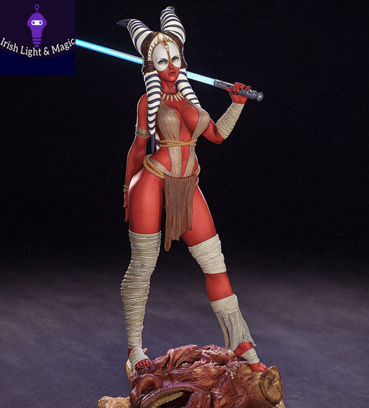 Shaak Ti statue 1/4th large premium with lighted saber