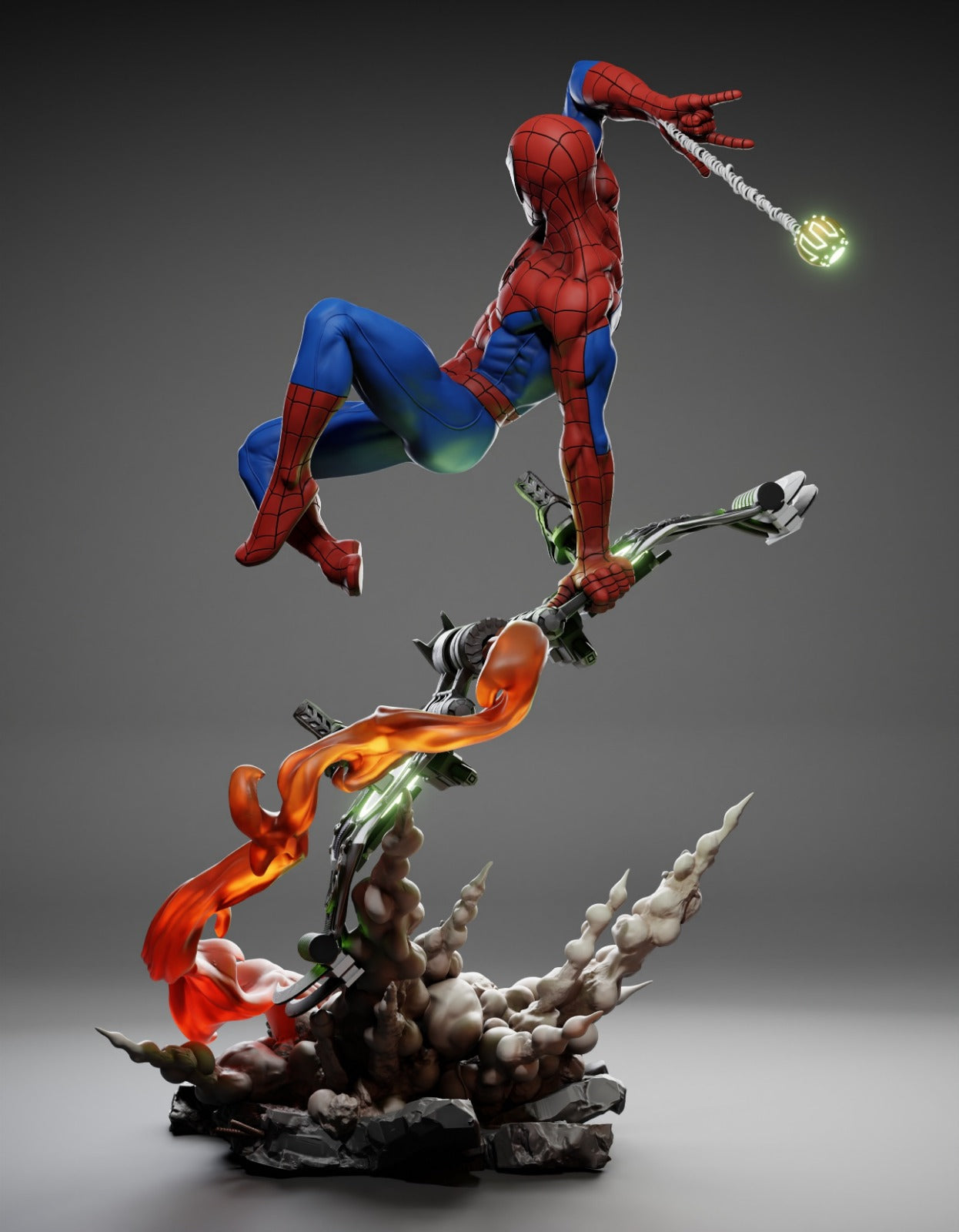 Spider-man on Goblin glider Premium Figure