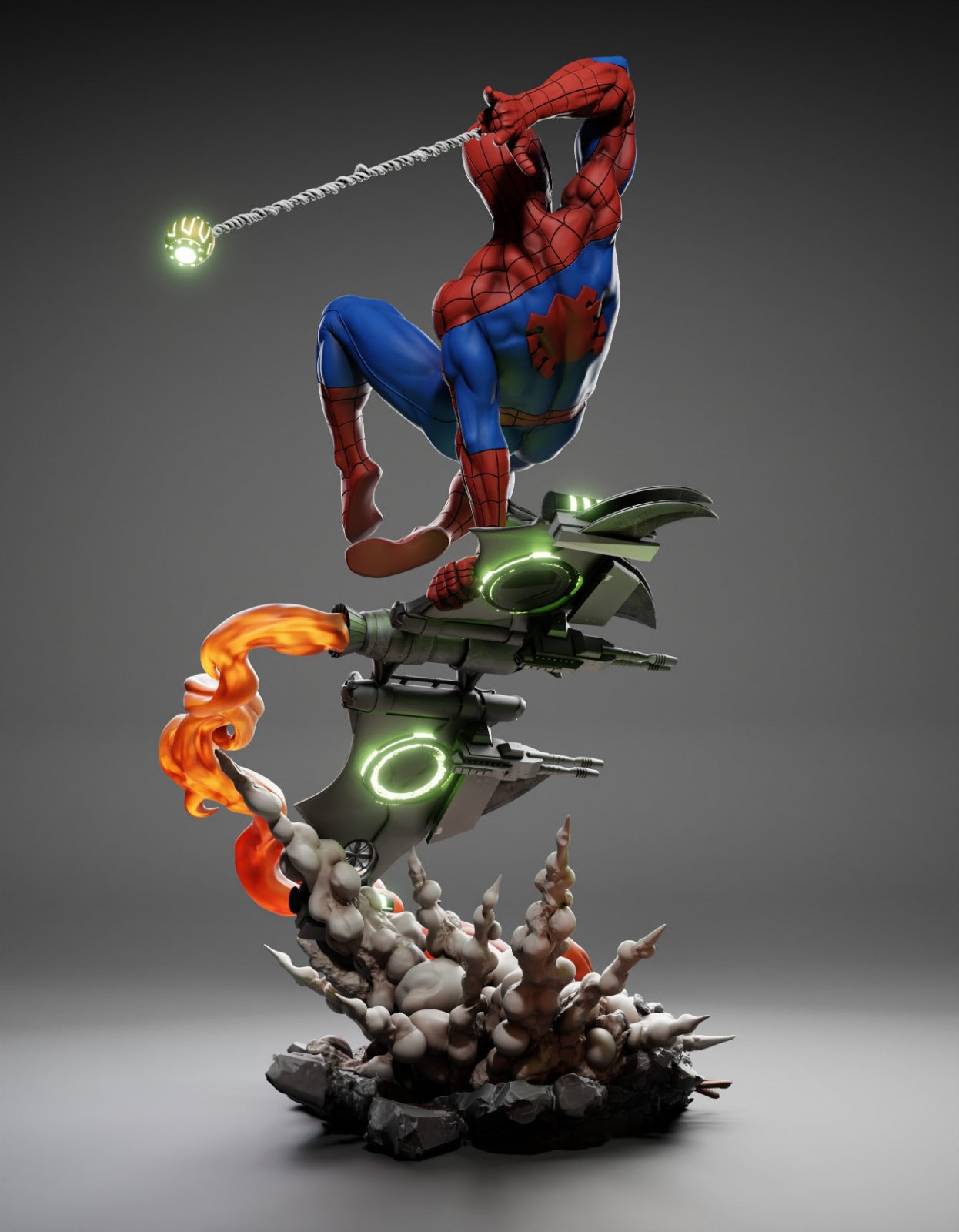 Spider-man on Goblin glider Premium Figure