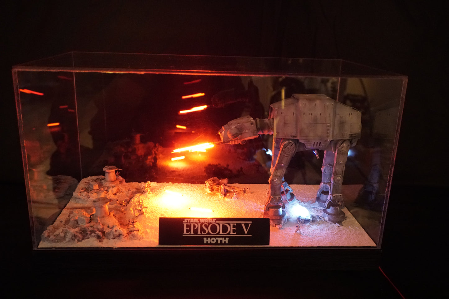 Star Wars AT-AT Battle of Hoth Diorama Custom built with Case