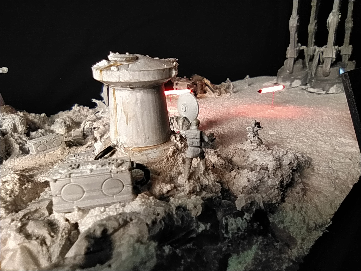 Star Wars AT-AT Battle of Hoth Diorama Custom built with Case