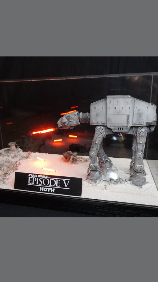 Star Wars AT-AT Battle of Hoth Diorama Custom built with Case